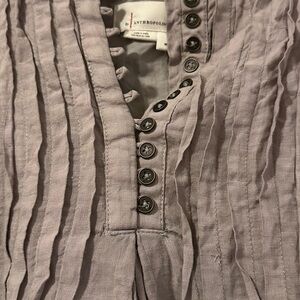 Anthropologie Light Gray Blouse